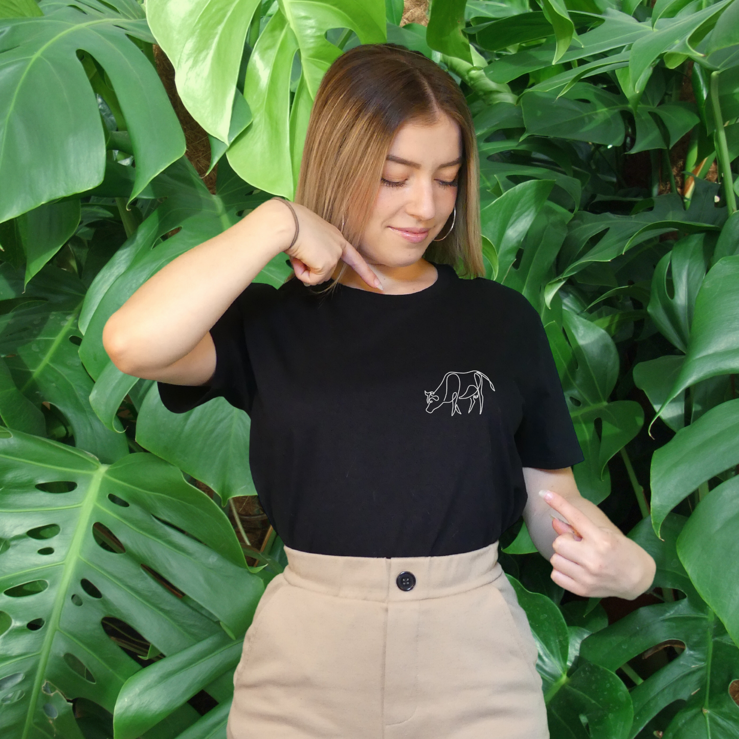 T-shirt brodé Vache