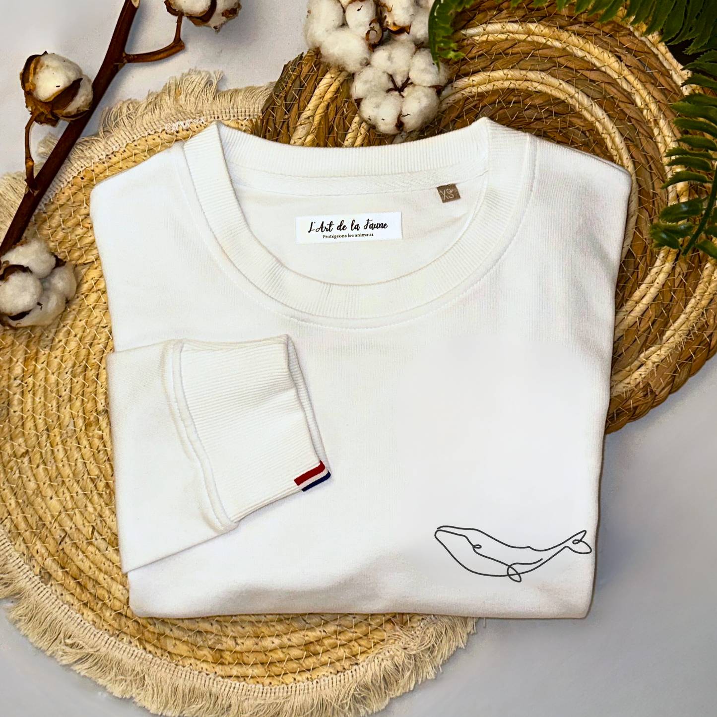 Sweat brodé Baleine