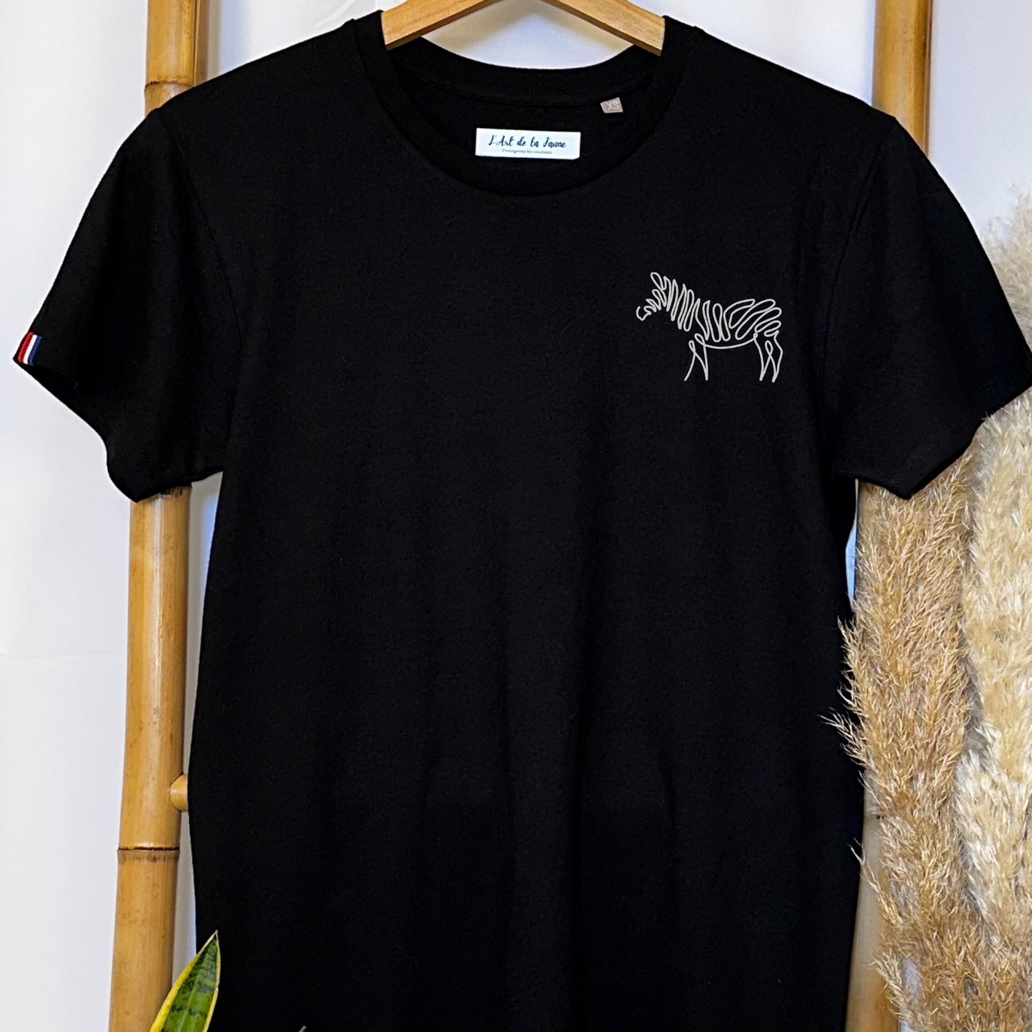 T-shirt brodé Zèbre